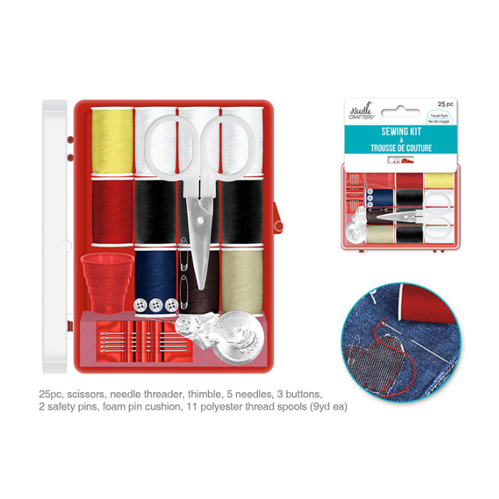 Trousse de couture de voyage 25 morceaux