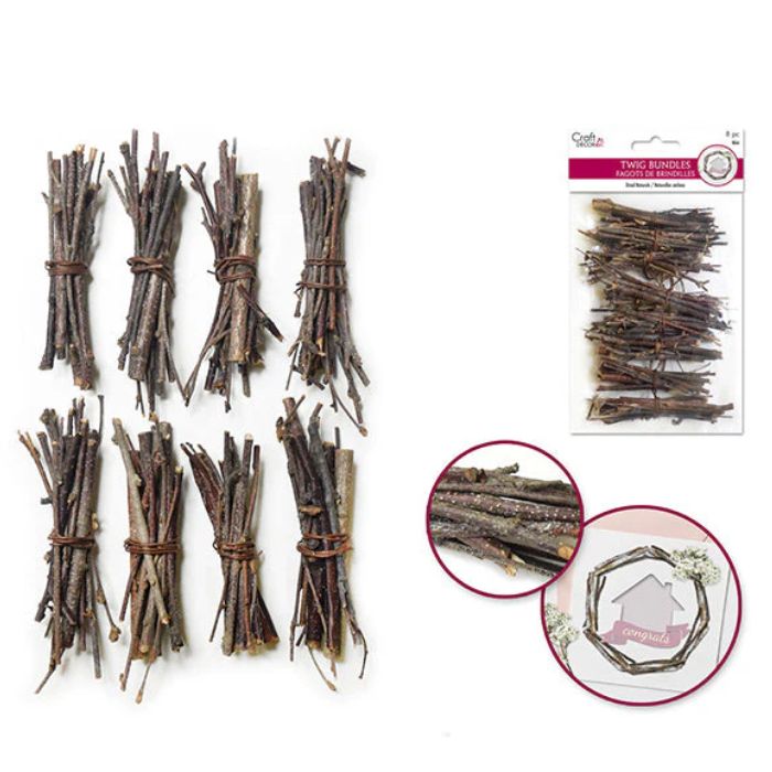 Fagot de brindilles naturel (paquet de 8)