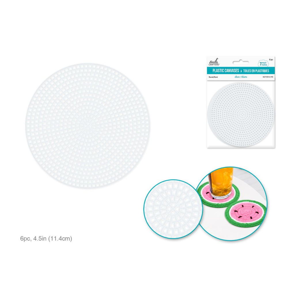Canevas en plastique clair rond 4,5 po (7 mailles)