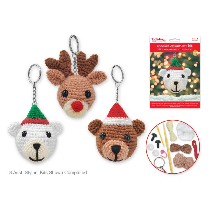 Porte-clés DIY en crochet 9 cm personnage de Noël