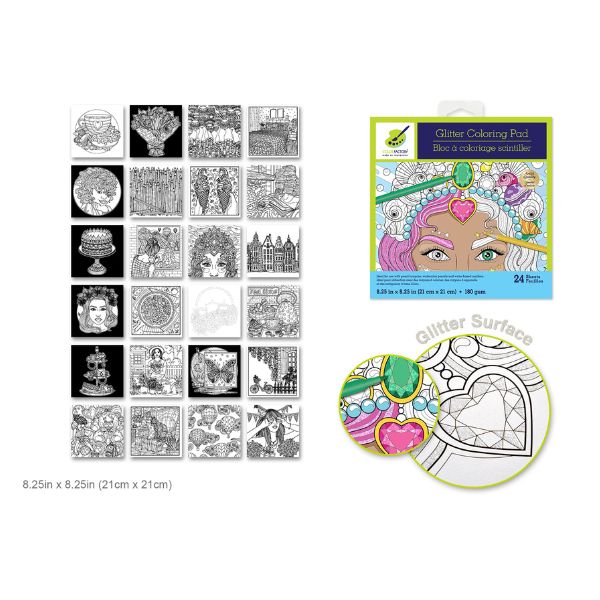 Bloc de coloriage brillant 8,25 po x 8,25 po belle journée (24 pages)