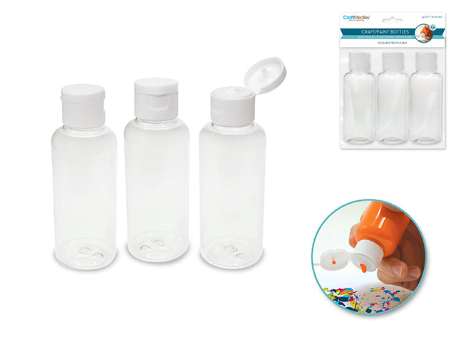 Bouteille de plastique 70 ml (paquet de 3)