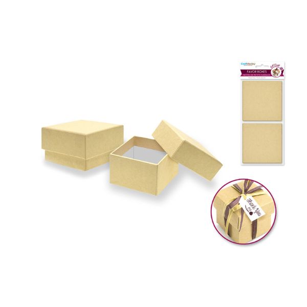 Boîte cadeau 2,38 po x 2,38 po x 1,44 po kraft