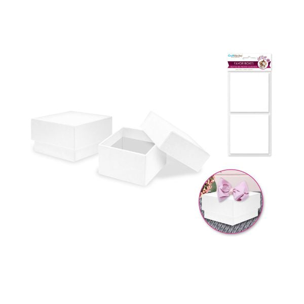 Boîte cadeau 2,38 po x 2,38 po x 1,44 po blanc scintillant
