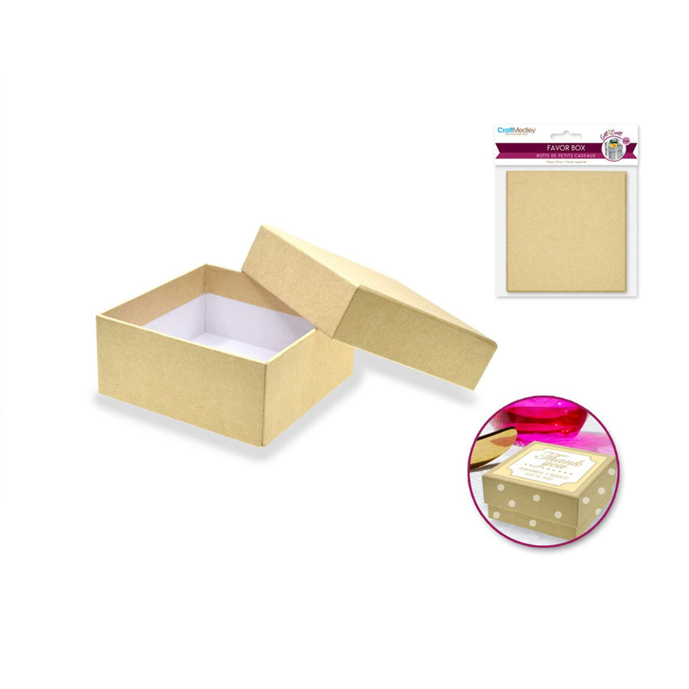 Boîte cadeau 8,4 cm x 8,4 cm x 3,8 cm kraft