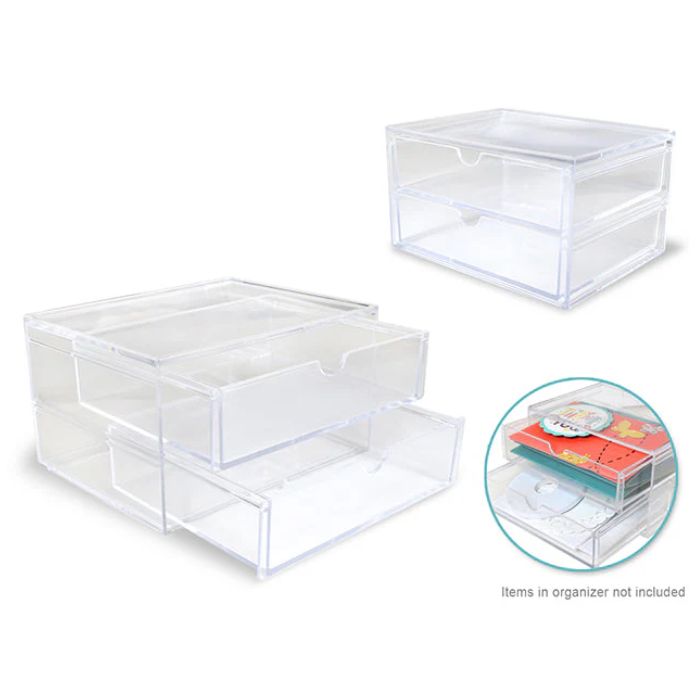 Organisateur de bureau avec 2 tiroirs 6,7 po x 5 po x 3,8 po