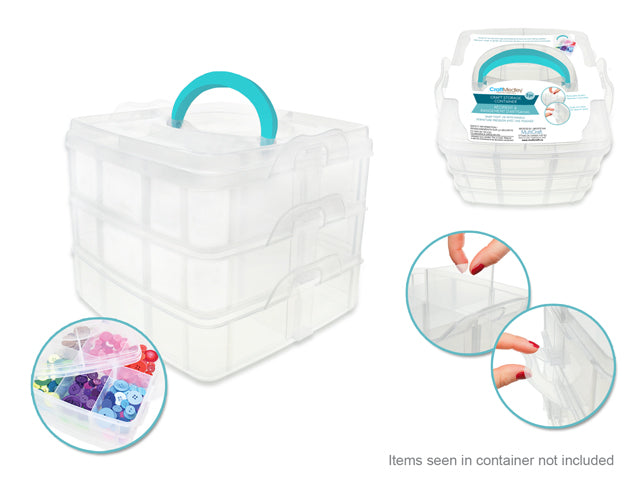 Boîte de rangement avec 3 étages 5,9 po x 5,9 po x 4,9 po