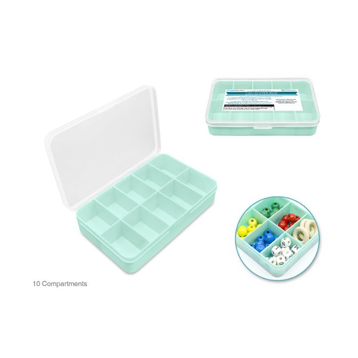 Boîte de rangement 6 po x 8 po x 1 po avec 10 compartiments