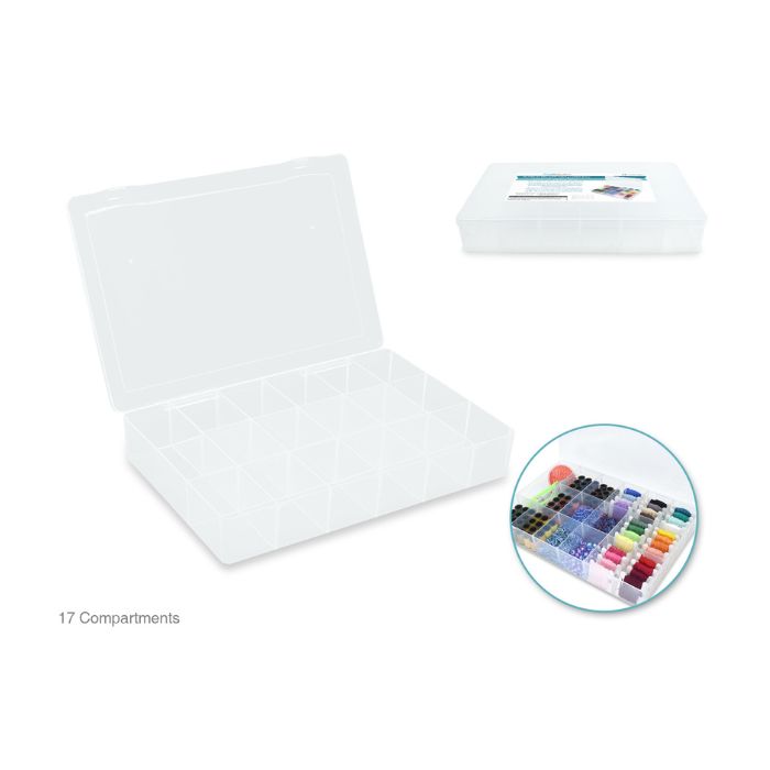 Boîte de rangement 10 po x 7 po x 1,7 po avec 17 compartiments