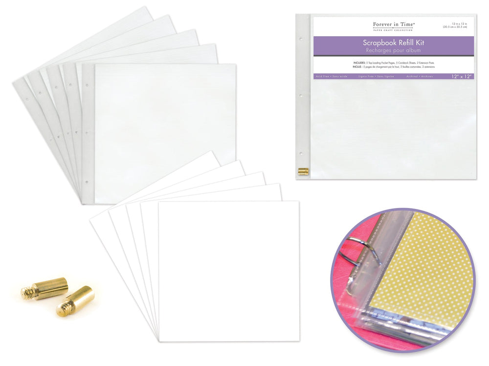 Recharge pour album de scrapbooking 12 po x 12 po (paquet de 5)