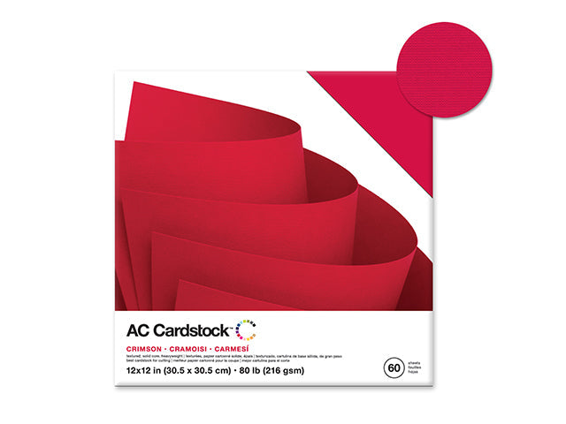 Carton 12 po x 12 po AC Cardstock rouge (60 pages)