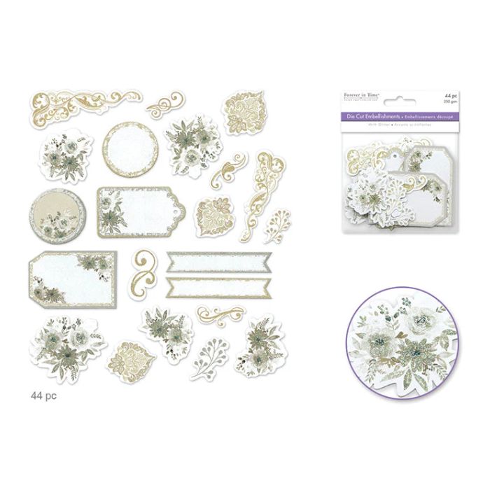 Embellissement découpé scintillant romantique (paquet de 50)