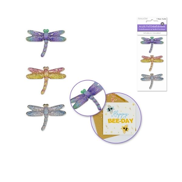 Embellissements en acrylique 3D libellule