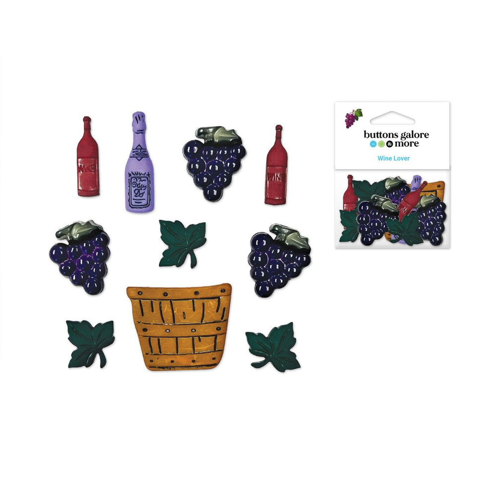Bouton d'embellissement en résine amour du vin (paquet de 10)