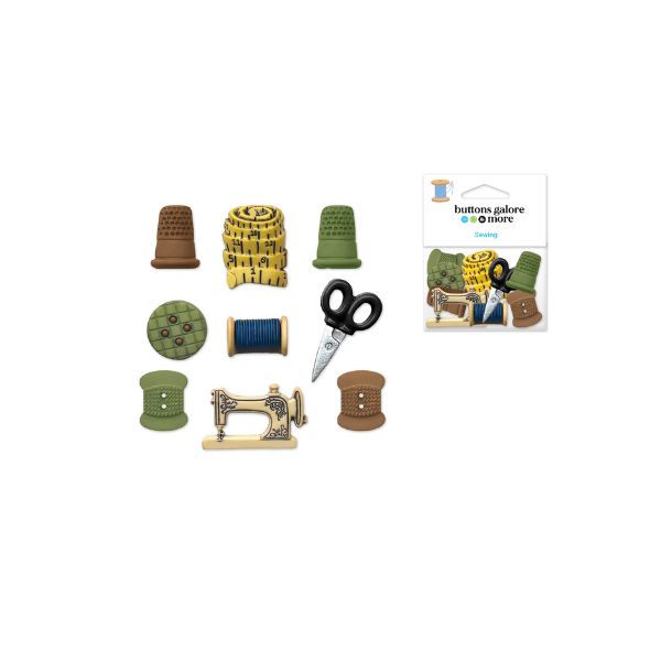Bouton d'embellissement en résine couture (paquet de 9)