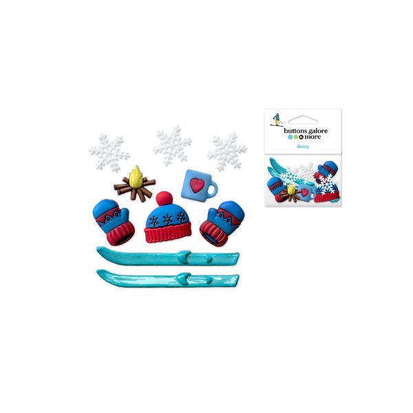 Bouton d'embellissement en résine sortie en ski (paquet de 10)