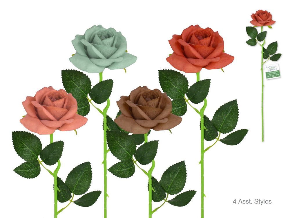 Tige de rose ouverte artificielle 20 po