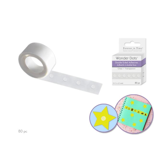 Cercle adhésif double face 5 mm clair (boîte de 80)
