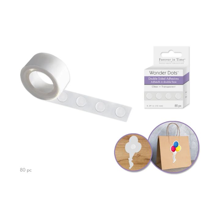Cercle adhésif double face 10 mm clair (boîte de 80)