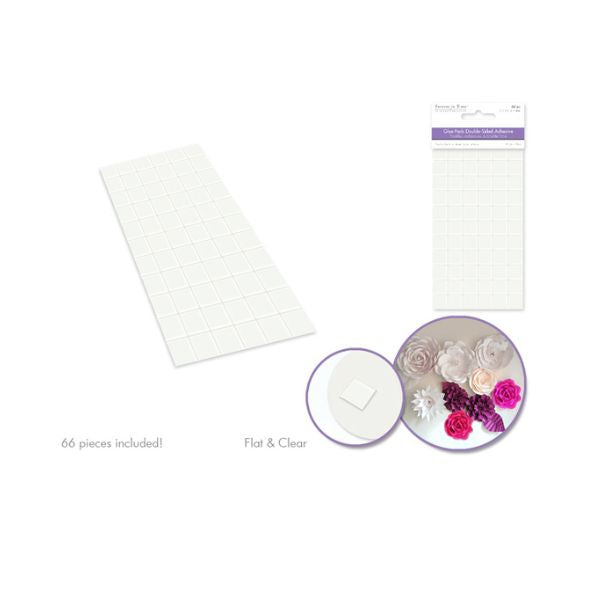 Autocollants double face 0,5 po carré clair (paquet de 66)