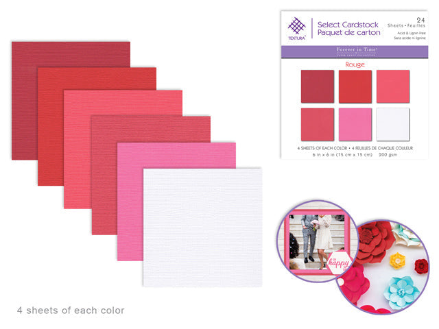 Carton 6 po x 6 po rouge (24 pages)