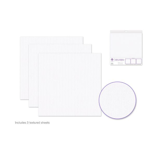 Papier 12 po x 12 po texturé blanc (paquet de 3)
