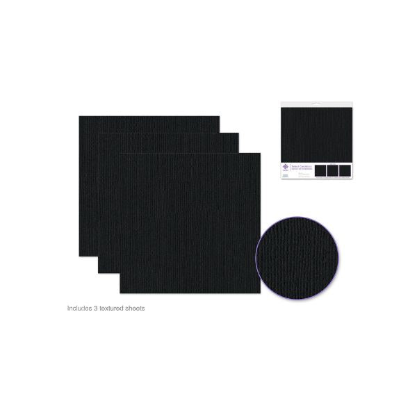 Papier 12 po x 12 po texturé noir (paquet de 3)