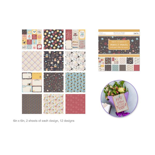 Bloc de papiers 6 po x 6 po vie simple (24 feuilles)
