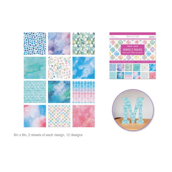 Bloc de papiers 6 po x 6 po aquarelle (24 feuilles)