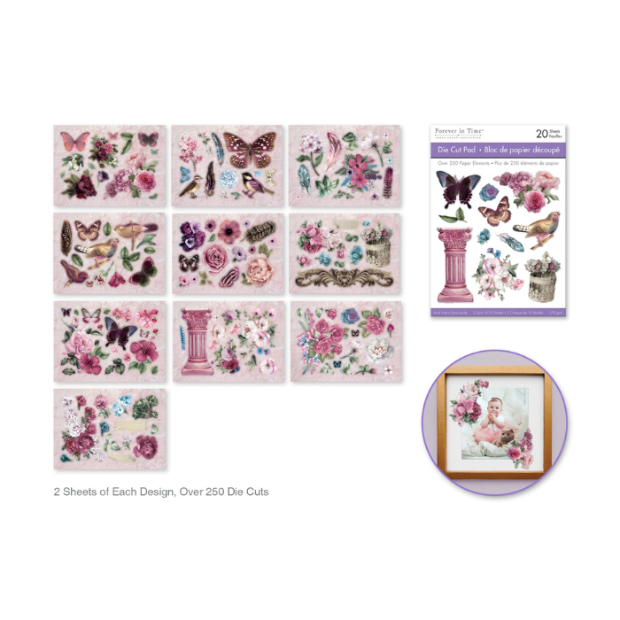 Bloc de papier découpé rose (20 pages)