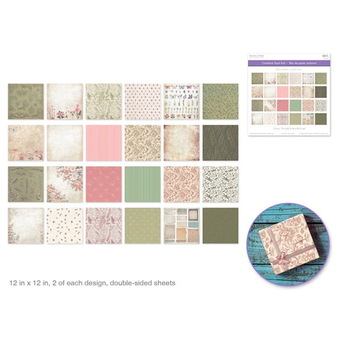 Carton 12 po x 12 po motif jardin rétro (24 pages)