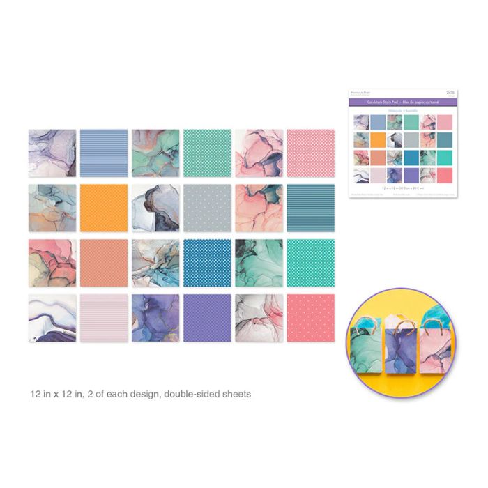 Carton 12 po x 12 po motif aquarelle (24 pages)