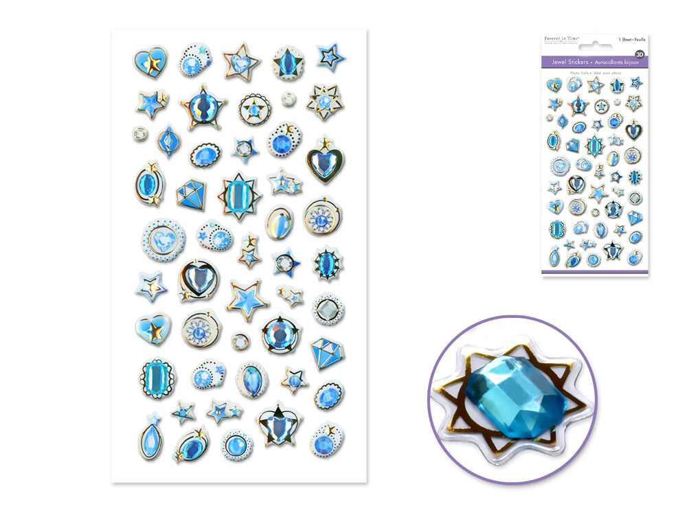 Autocollants bijoux 3D turquoise