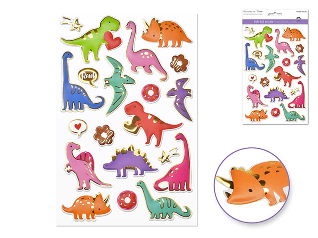 Autocollants puffy 3D dinosaure