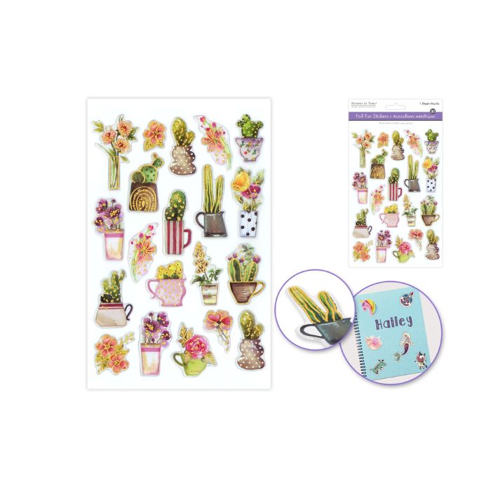 Autocollants métallique succulentes