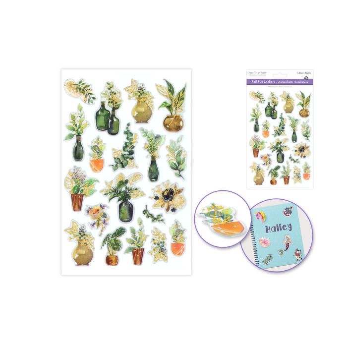 Autocollants métalliques bouquets
