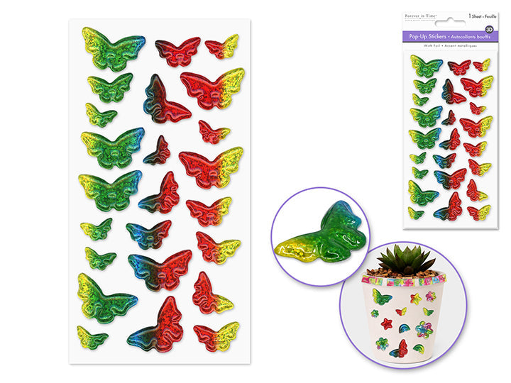 Autocollants en aluminium 3D papillons