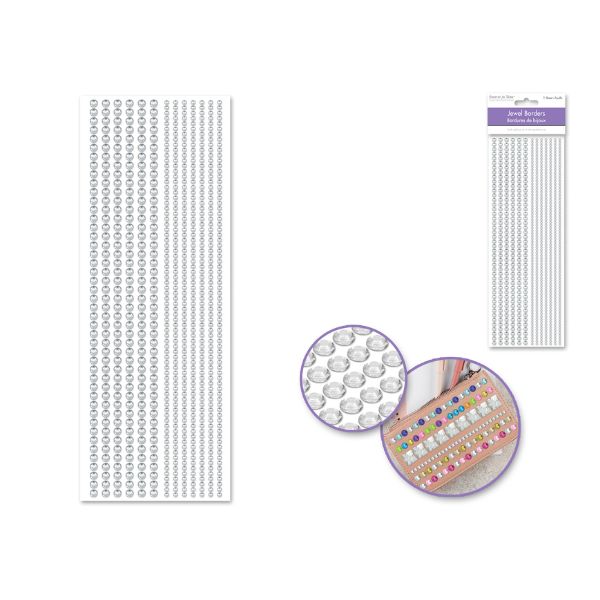 Autocollants bordure de bijoux gemme cristal