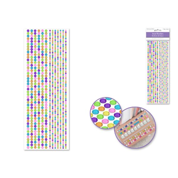 Autocollants bordure de bijoux gemme multicolore