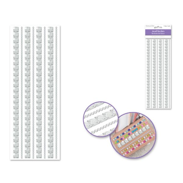 Autocollants bordure de bijoux carré cristal