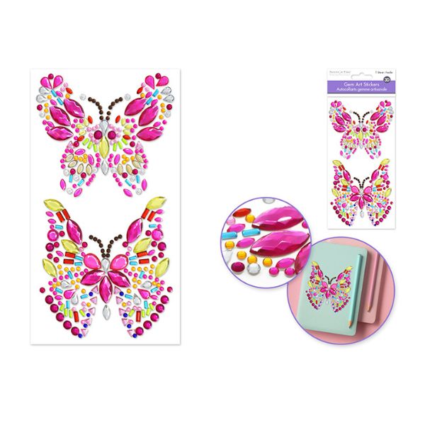 Autocollants de gemme papillons