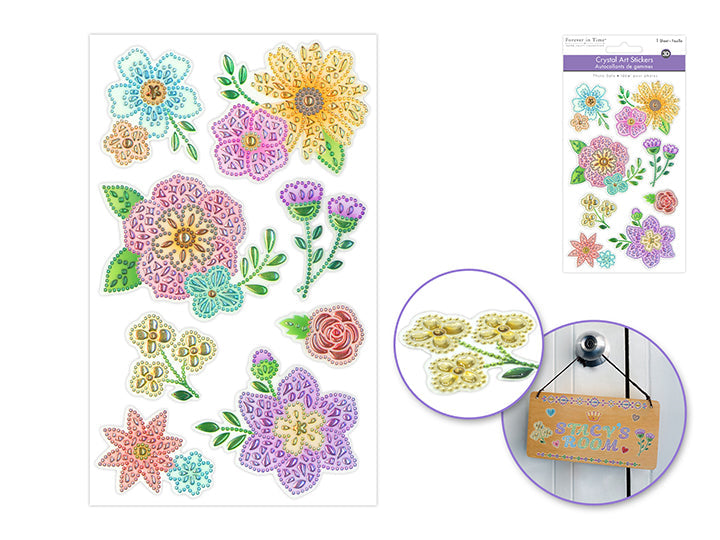 Autocollants de gemme fleurs