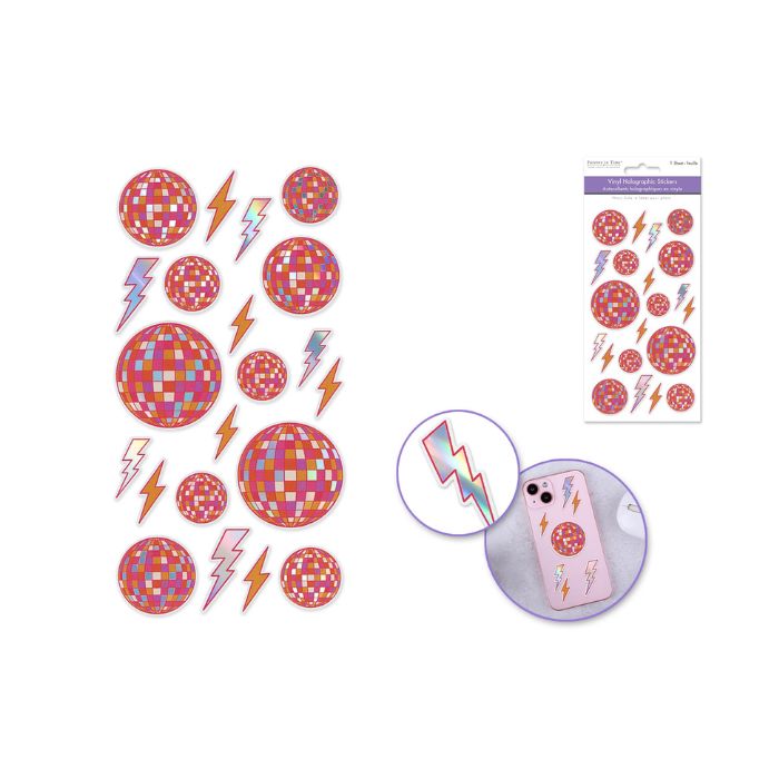 Autocollants holographiques boules disco
