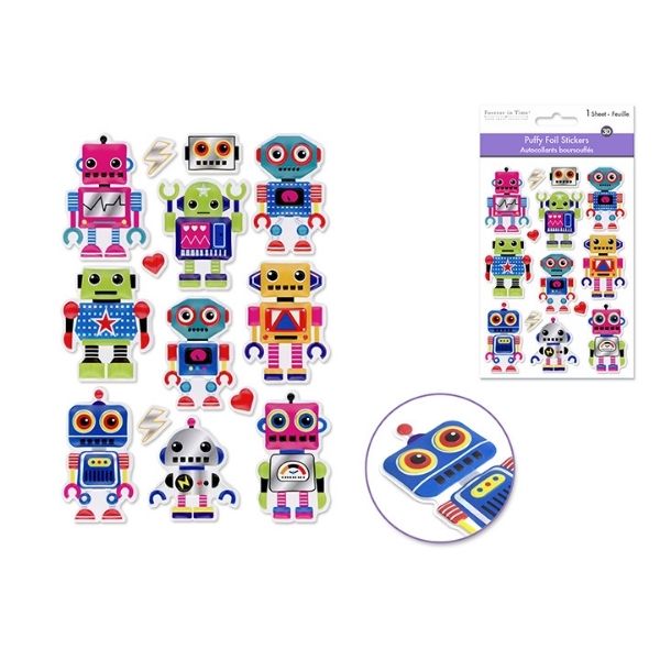 Autocollants bombés robot