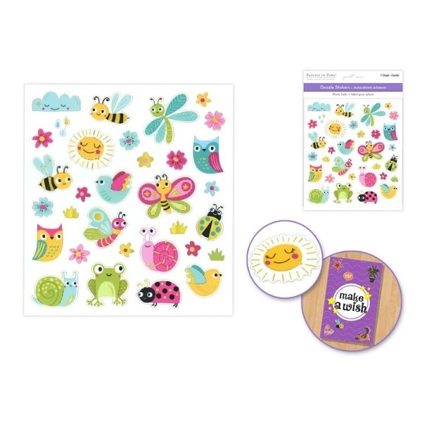 Autocollants éclatants papillons ou abeilles