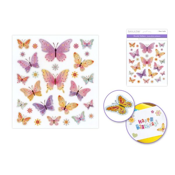 Autocollants brillants papillons