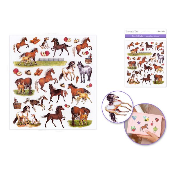 Autocollants brillants chevaux