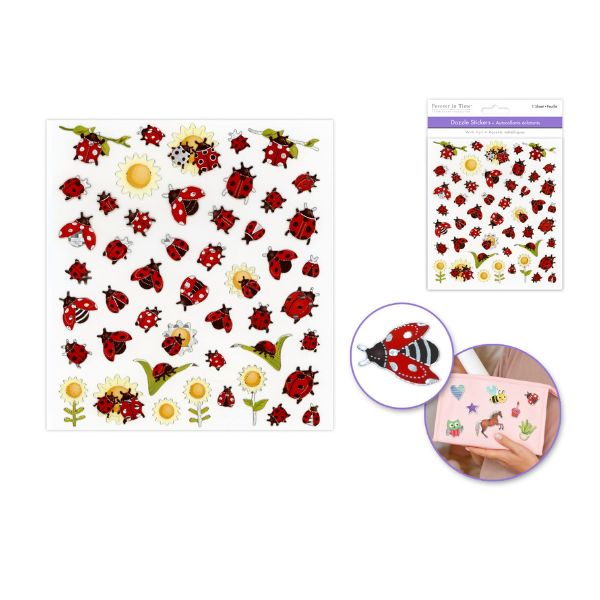 Autocollants brillants coccinelles