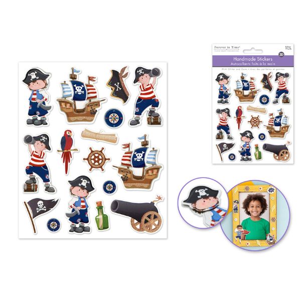 Autocollants 3D brillants pirates
