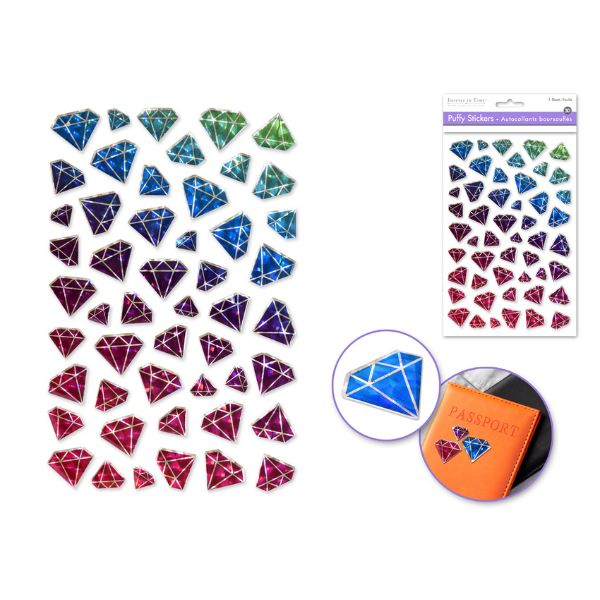 Autocollants bombés diamants